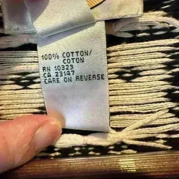 Talbots Women’s Size S Nordic Fair Isle Holiday Blk/Wht‎ Buckle Cardigan Sweater - Picture 8 of 10